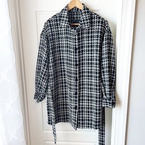 ASOS Oversize Tweed Button Down Coat Size 6